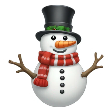 snowman with santa hat sticker