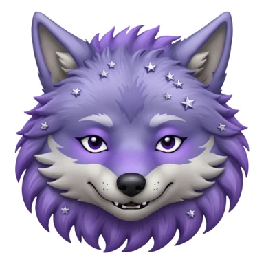 A wolf of winterfell from game of thrones sleeping under lilac stars sticker