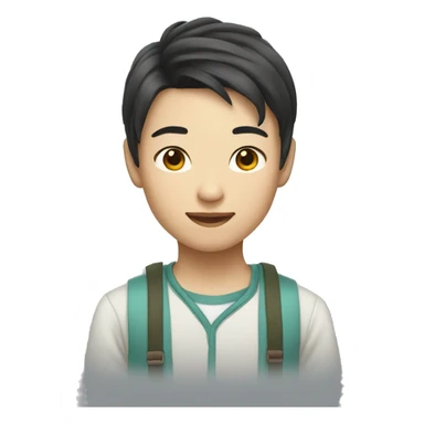  chinese character avatar, 20 year old， gender-neutral appearance sticker