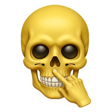 Yellow skull making a “shh” gesture sticker