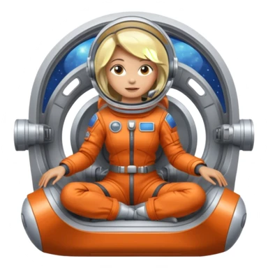 perra rubia arriba de nave espacial sticker
