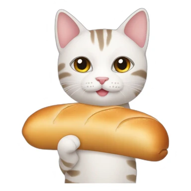 Cat with baguette sticker