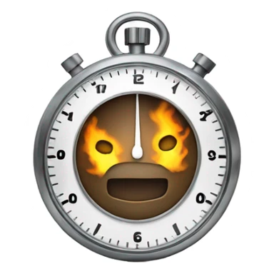 a stopwatch shaking with smoke sticker