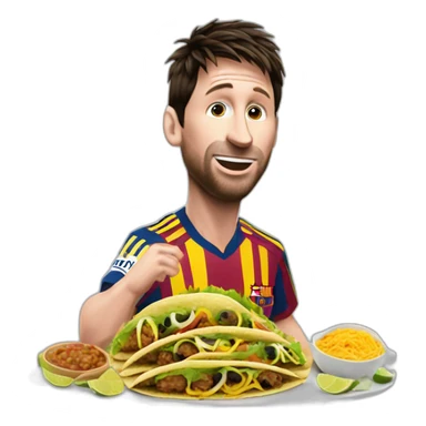 Messi qui mange un tacos  sticker