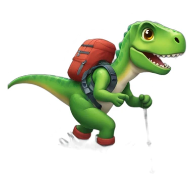dinosaure ski sticker