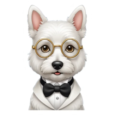 white terrier gentleman sticker