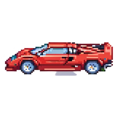 красная Lamborghini Countach, no background sticker