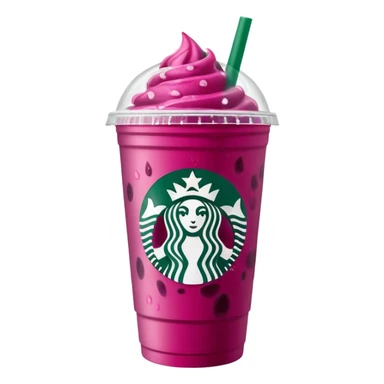 Starbucks dark pink dragonfruit refresher. lid. starbucks logo. sticker