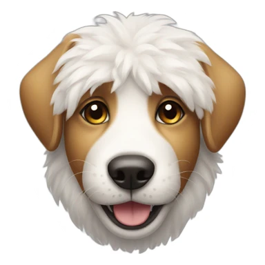 smiling dog with white fur and dark eyes sticker