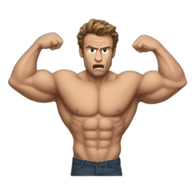 muscle macron frustrated pulling hair sticker