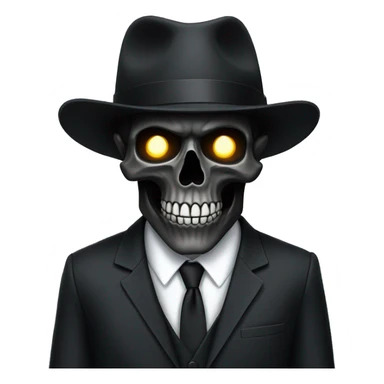 black skull in suit sticker