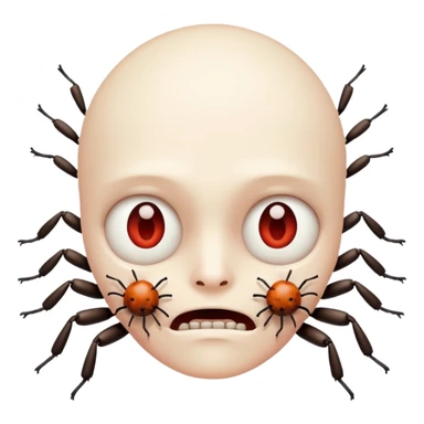 Dead face with bugs sticker