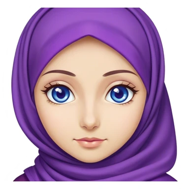 Turkish beautiful finish Konya girl blue eyes with purple color and ramadan design hijab  sticker