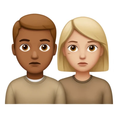  Indifference - 2 people with one facing right and the other facing left. Both look uninterested sticker