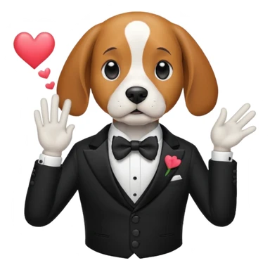 Beagle wearing formal clothes and blowing a kiss sticker