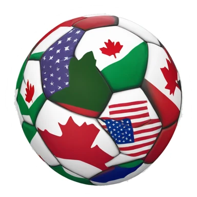 usa , mexoco and canada on a soccer ball sticker