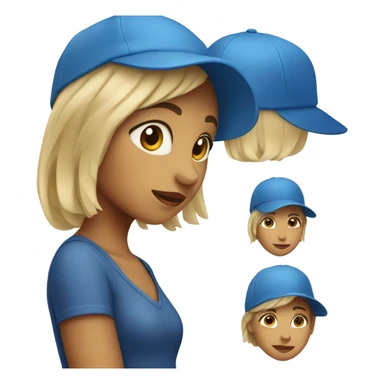 a girl wearing a blue hat  sticker