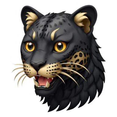Hyper-realistic cute cool handsome badass edgy winged black leopard roaring sticker