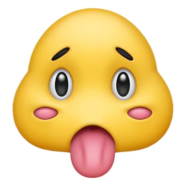 Regular yellow emoji with x as eyes and a tongue hanging out to the side like it is dead and dramatic sticker