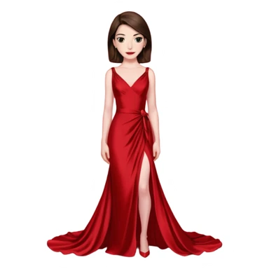 Anne Hathaway in red dress, red carpet sticker