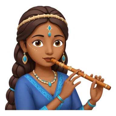 Flute indian women sticker