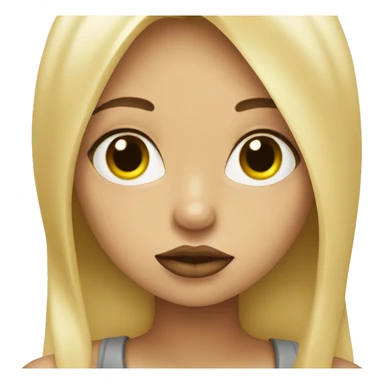 blonde girl making duck lips sticker