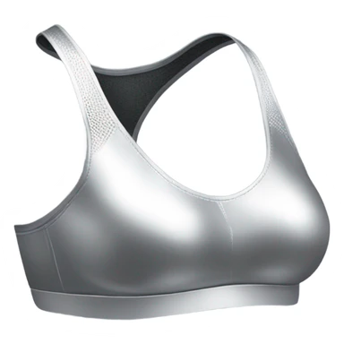 Realistic side view of a metallic silver sports bra isolated.  sticker