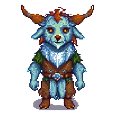 firbolg fantasy creature with gentle expression sticker