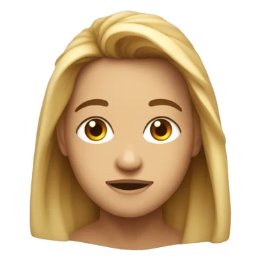 Criar um emoji do busto de uma criança loira de olhos azuis esverdeados, com uma pequena falha no cabelo que é penteado para esquerda sticker