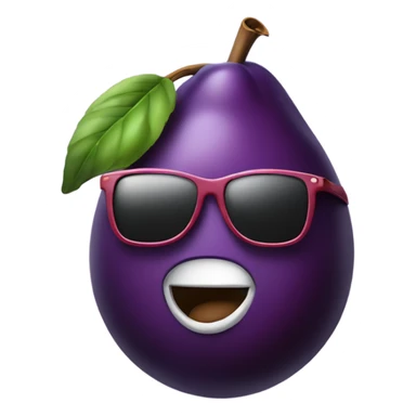 Plum mascot wearing sunglasses and smoking  sticker
