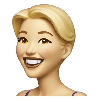 Ivanka trump figurine laughing from side in body paint sticker