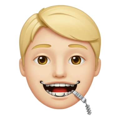 zipper mouth sticker