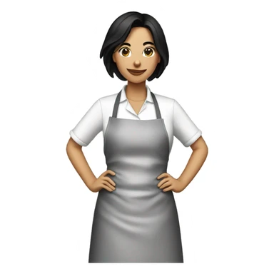 Fair skinned woman with black hair cooking  sticker