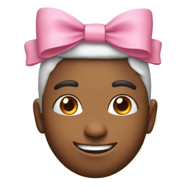 blushing smile with bow on head sticker