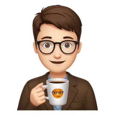 web developer, coffee, glasses, mid 20 sticker