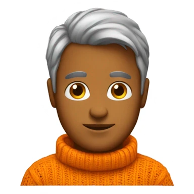 Realistic orange sweater sticker
