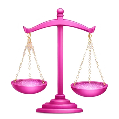 Pink balance scale with sparkles sticker