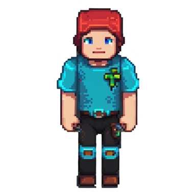 blocky Minecraft character sticker