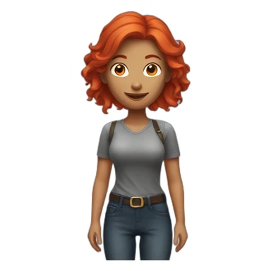red hair women who loves gaming sticker