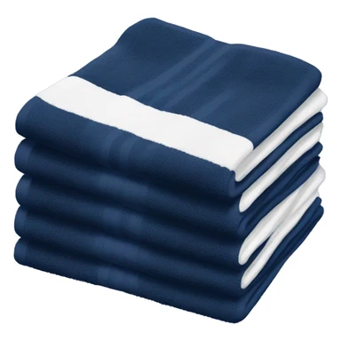 Stack of navy blue and white towels sticker