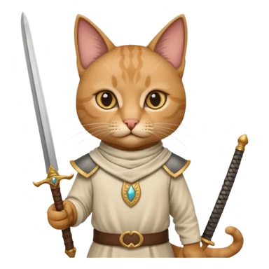 cat arab ancient army with small sword sticker