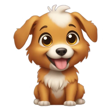 Chicken happy puppy sticker