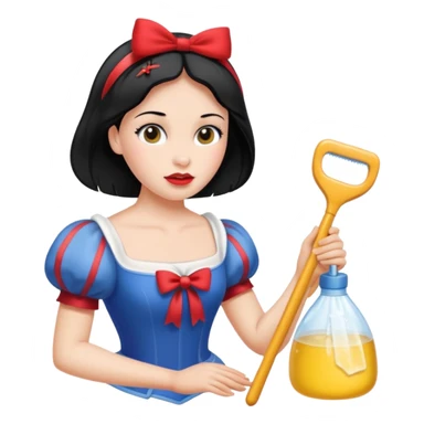 Snow white cleaning up her room sticker
