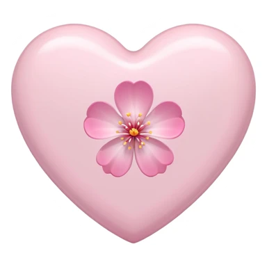 white heart emoji with a single sakura blossom sticker