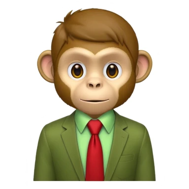  monkey with green shirt,red tie sticker