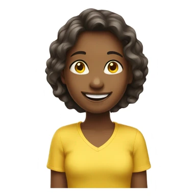 happy girl in yellow shirt sticker
