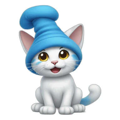 Smurf cat with white hat sticker