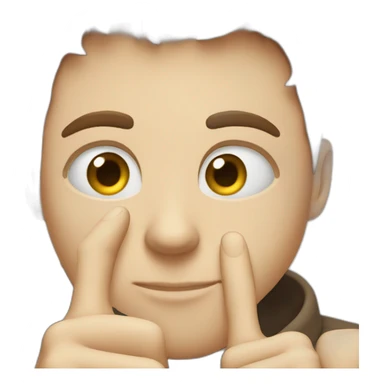 holding thumb and index finger next to your nose/eyes, sighing sticker