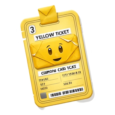 yellow card ticket iPhone style sticker