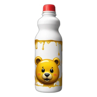 Banksy art label on a bear honey squeeze bottle sticker
